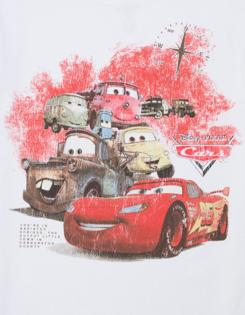 CVLA x Disney Pixar Cars McQueen & Friends Mens Boxy Tee - WHITE