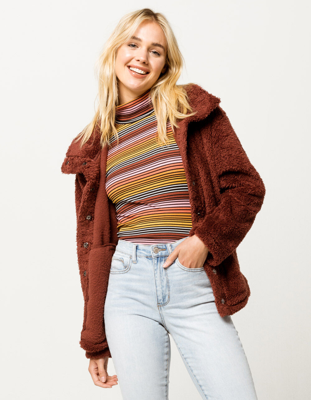 BILLABONG Cozy Days Sherpa Fig Womens Jacket FIG Tillys