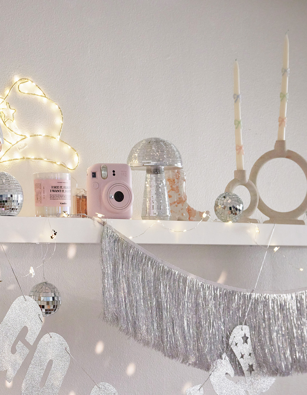 TILLYS HOME Disco Mushroom Lamp - SILVER