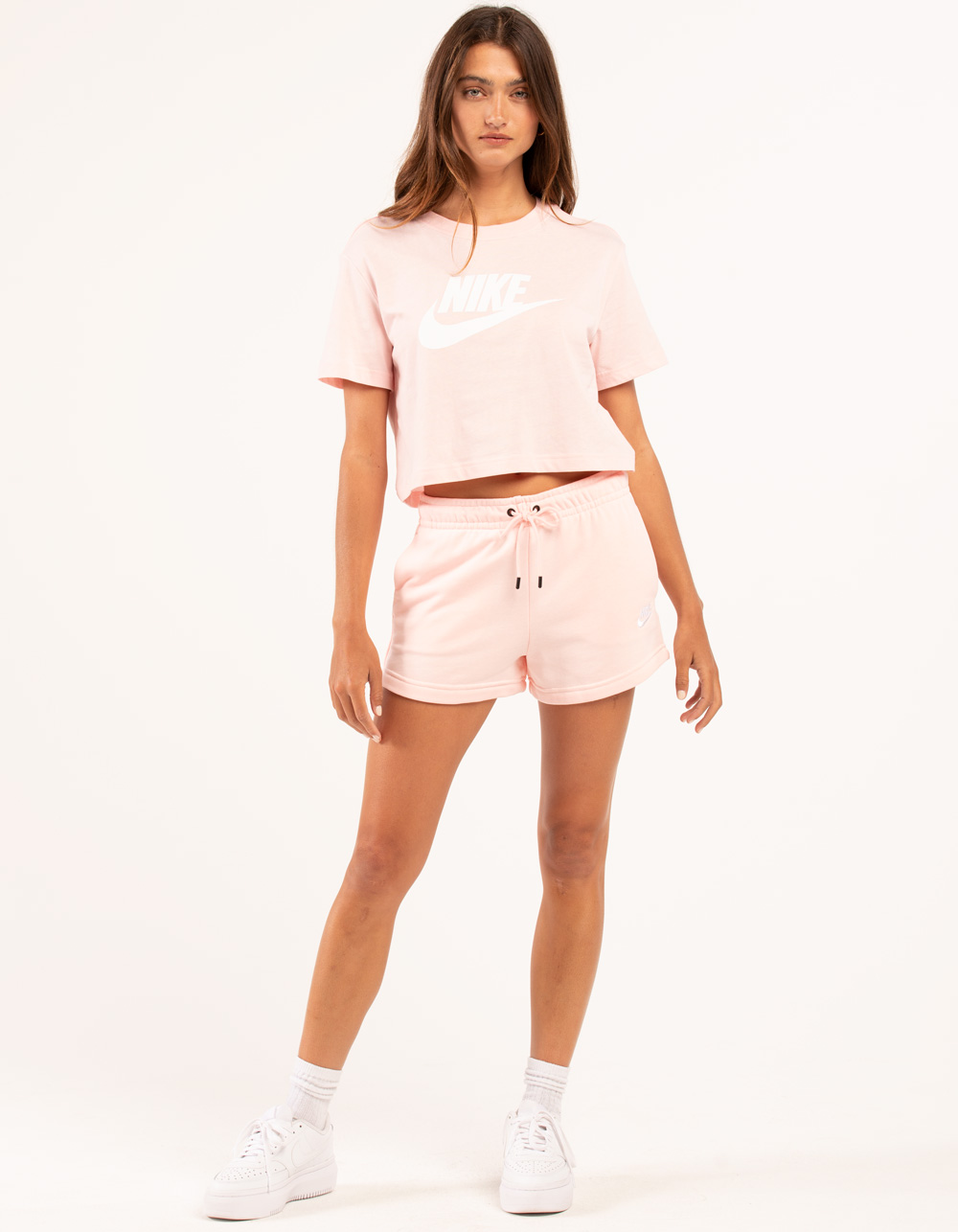 NIKE Sportswear Essentials Womens High Rise French Terry Shorts LIGHT