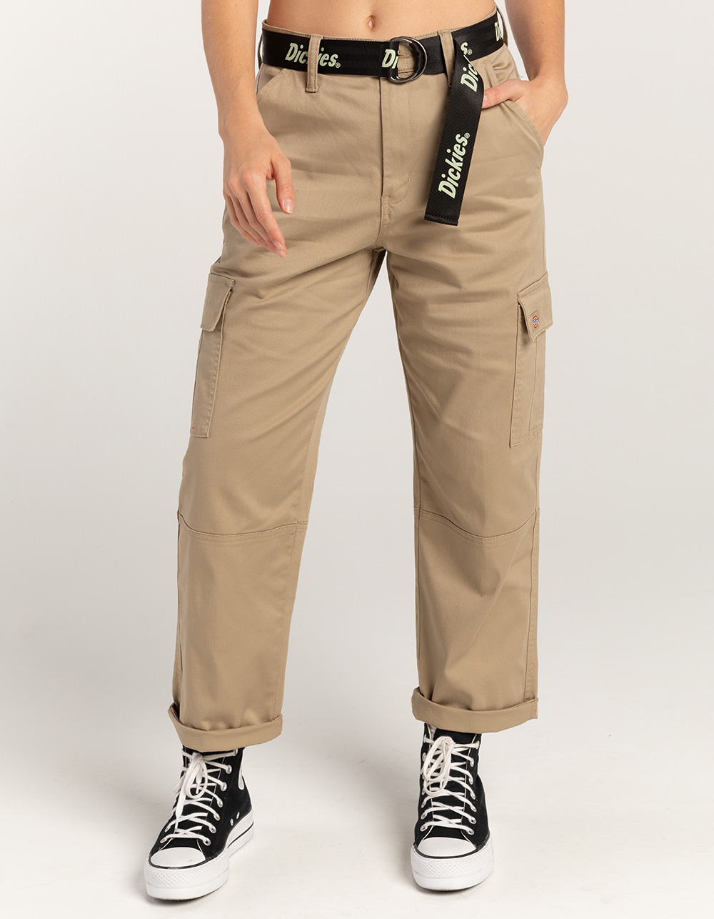 DICKIES Roll Cuff Womens Cargo Pants - KHAKI | Tillys