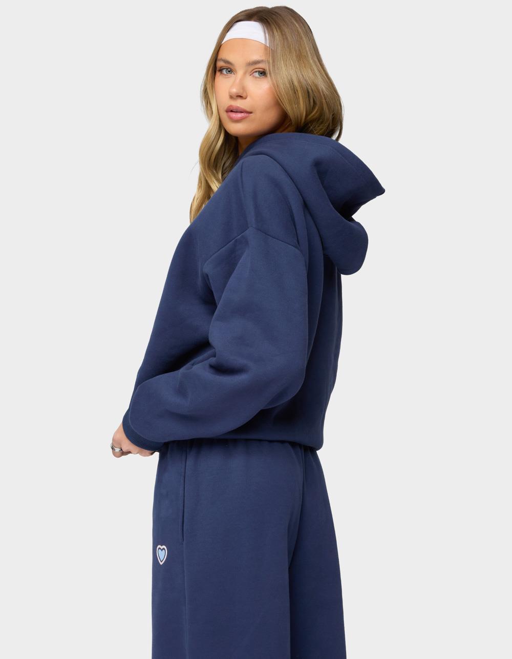 Edikted Glitter Girl Hoodie - NAVY