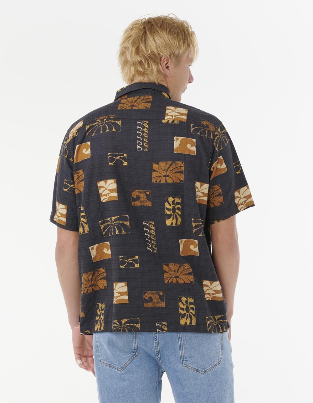 RIP CURL Artist Of The Search Ty Williams Mens Short Sleeve Shirt - WASHED BLACK