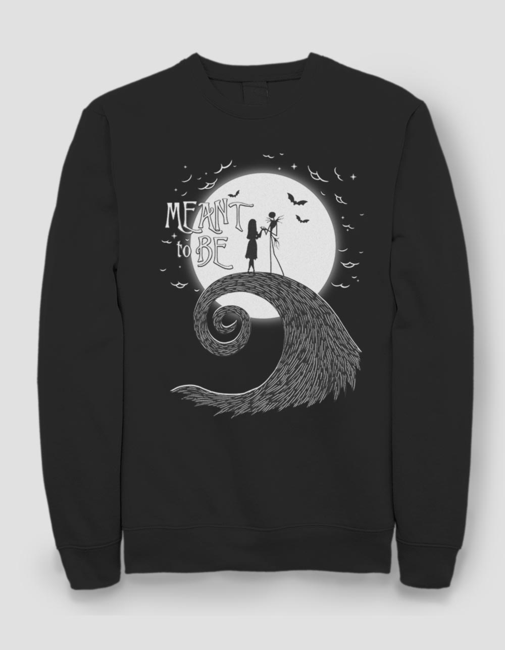 THE NIGHTMARE BEFORE CHRISTMAS Meant To Be Unisex Crewneck Sweatshirt - BLACK
