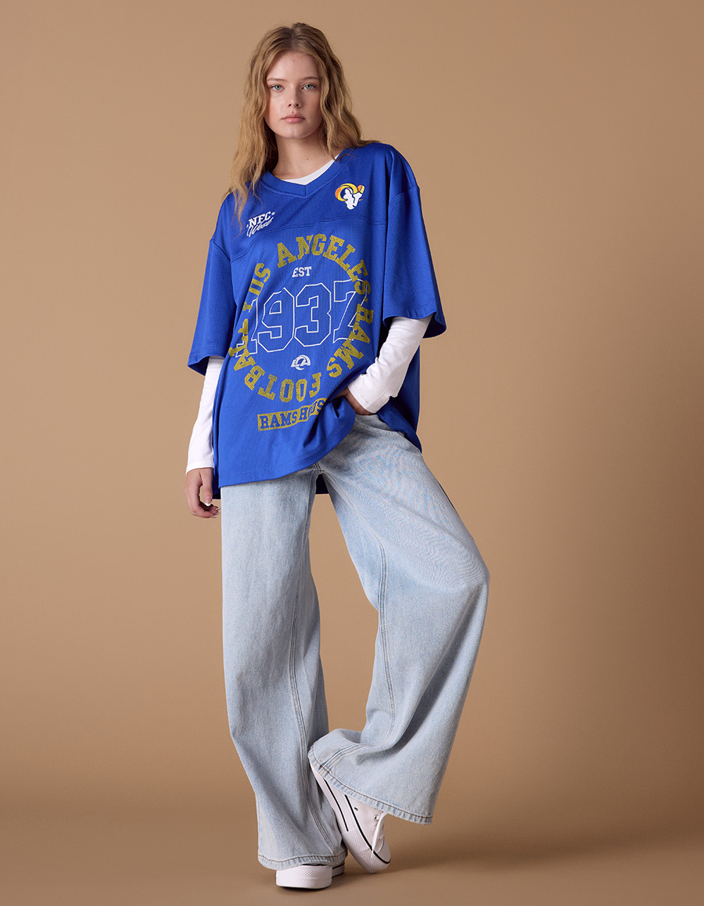 THE WILD COLLECTIVE Los Angeles Rams Womens Jersey - BLUE