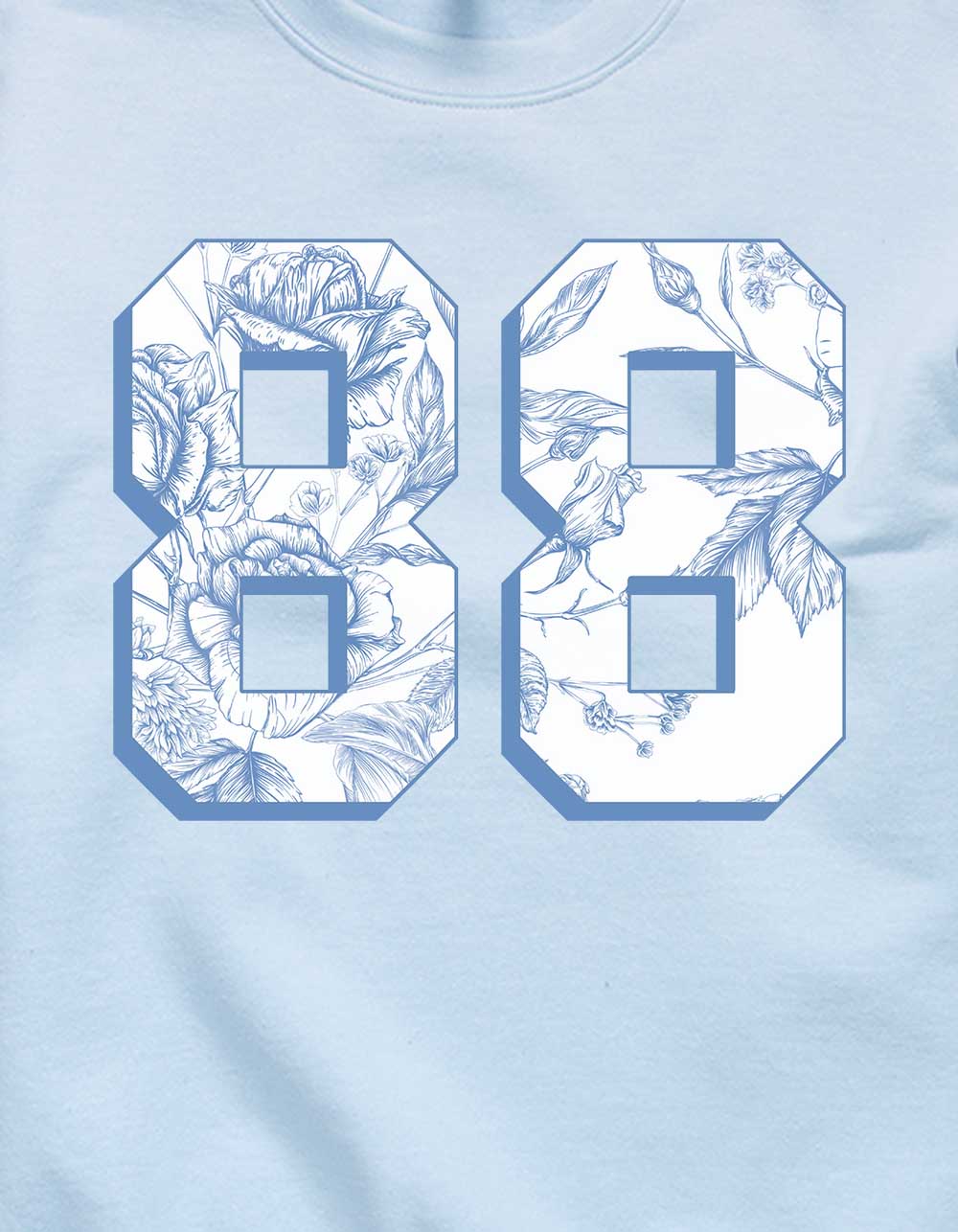 COLLEGIATE 88 Floral Fill Unisex Crewneck Sweatshirt - LIGHT BLUE