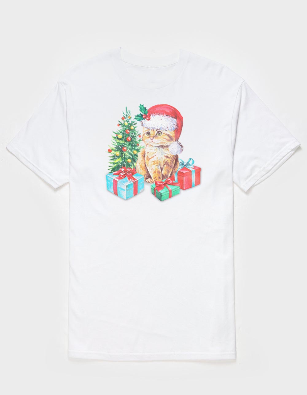 Cat Santa Unisex Tee - WHITE