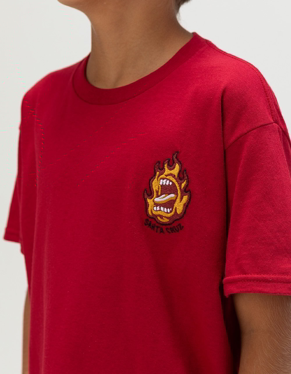 SANTA CRUZ Ringed Scream Boys Tee - RED
