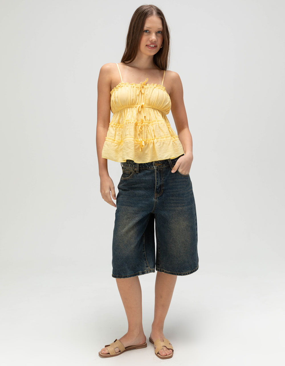 RSQ Womens Tie Cami - YELLOW