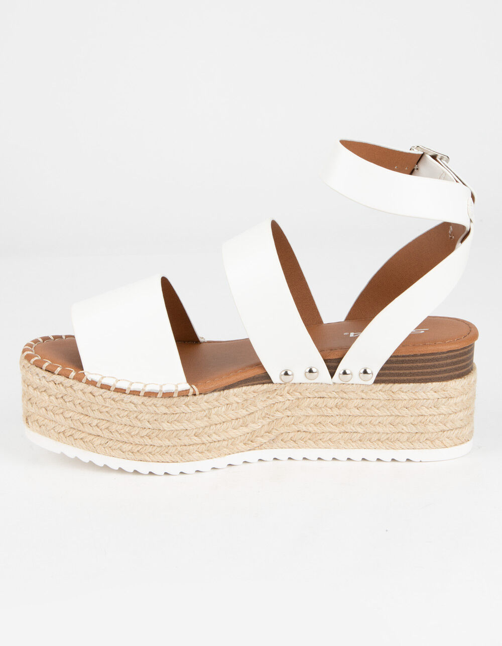 SODA Banded Womens White Flatform Sandals - WHITE | Tillys