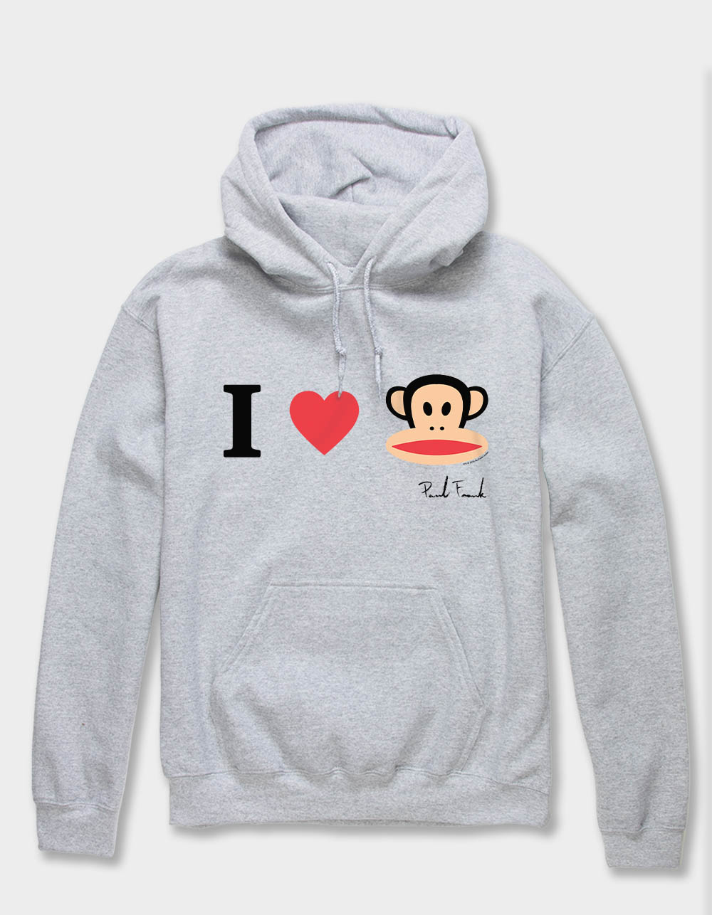 Paul Frank I Heart Unisex Hoodie - HEATHER GRAY