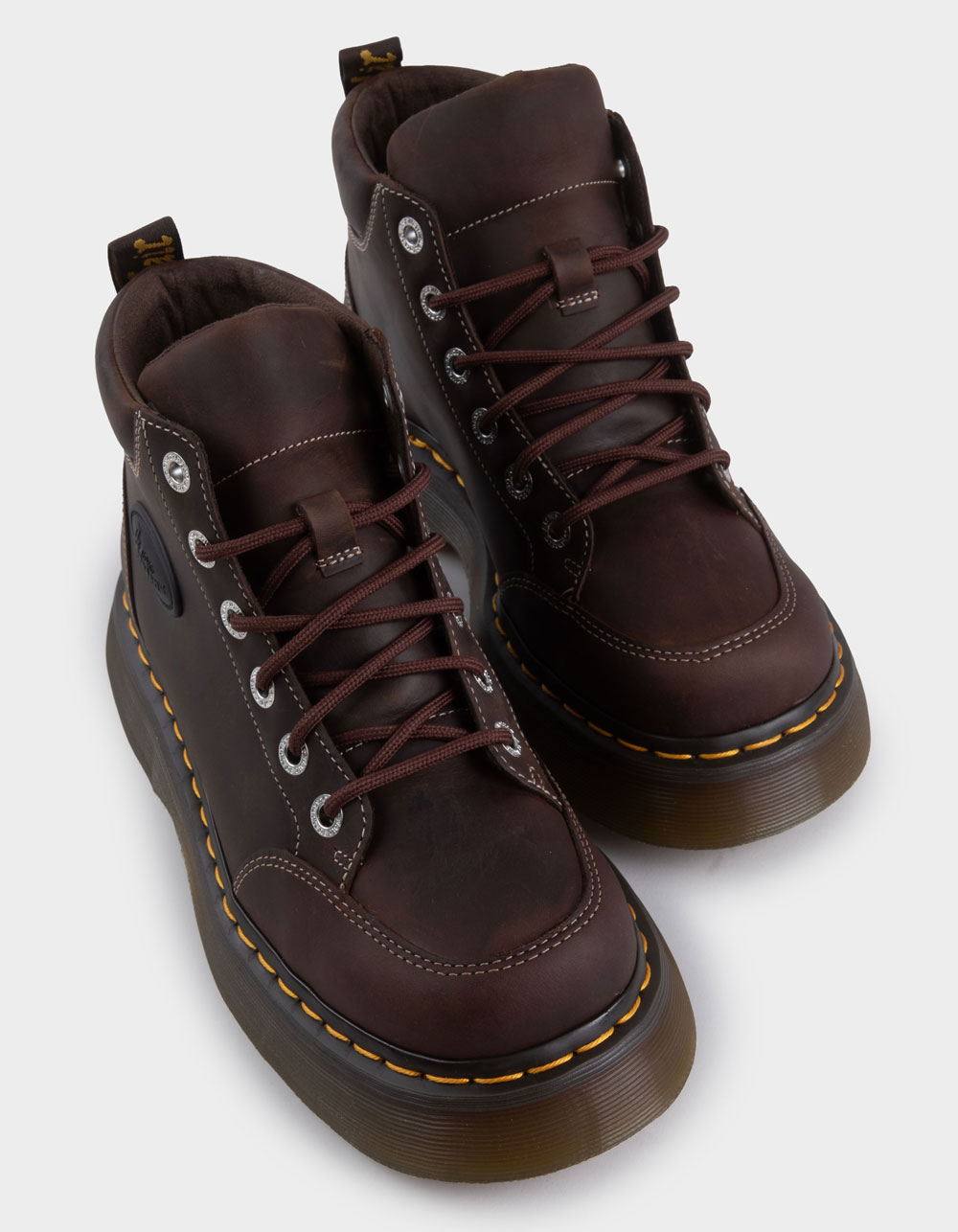 DR. MARTENS Buzz 6 Eye Womens Boots - BROWN COMBO