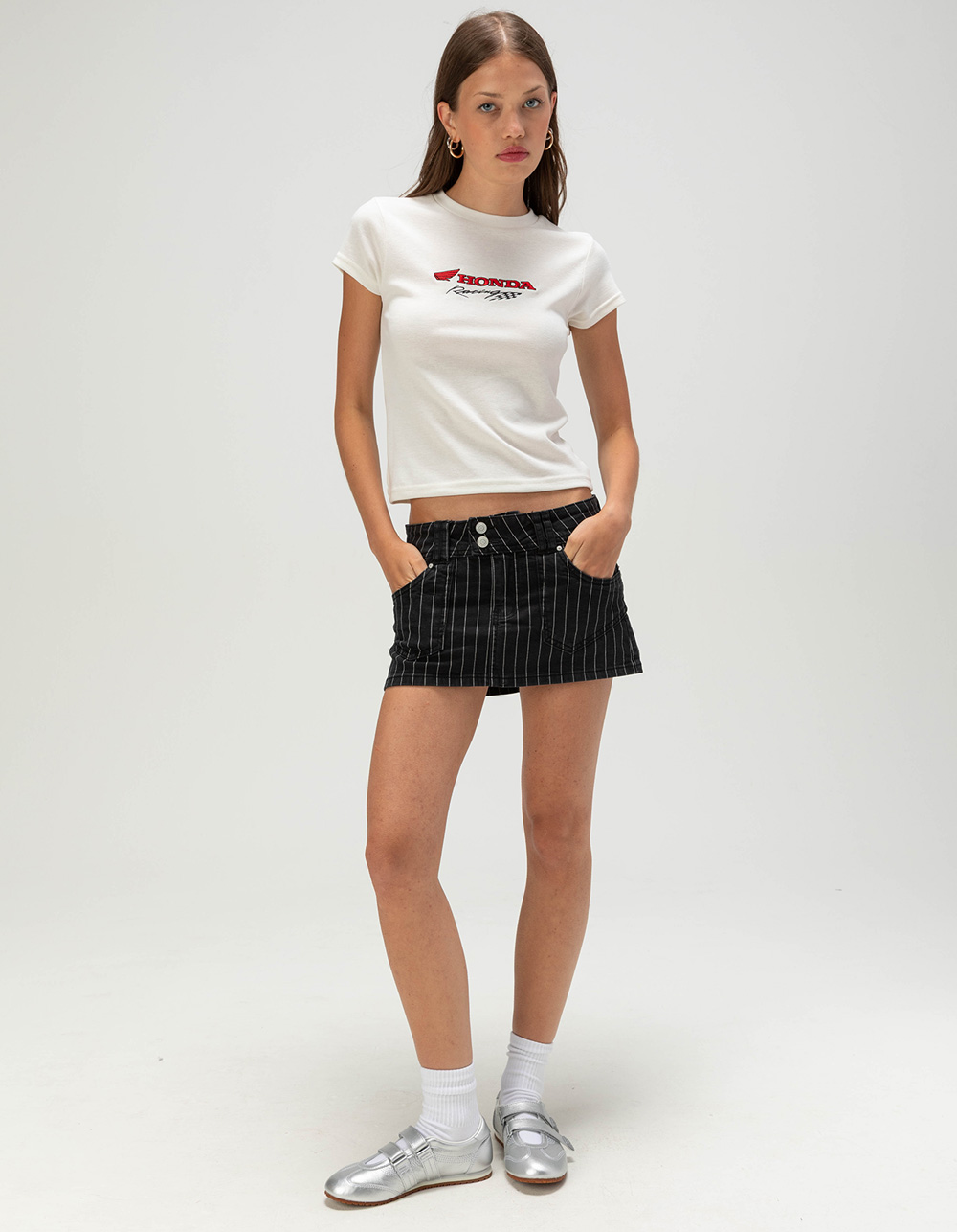 HONDA Race Tuned Womens Baby Tee - NATURAL