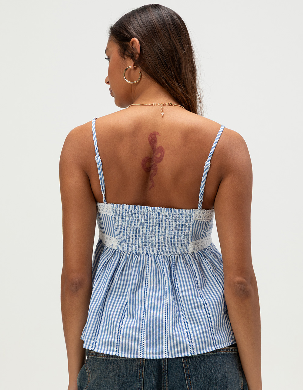 PATRONS OF PEACE Basil Womens Top - BLUE/WHT