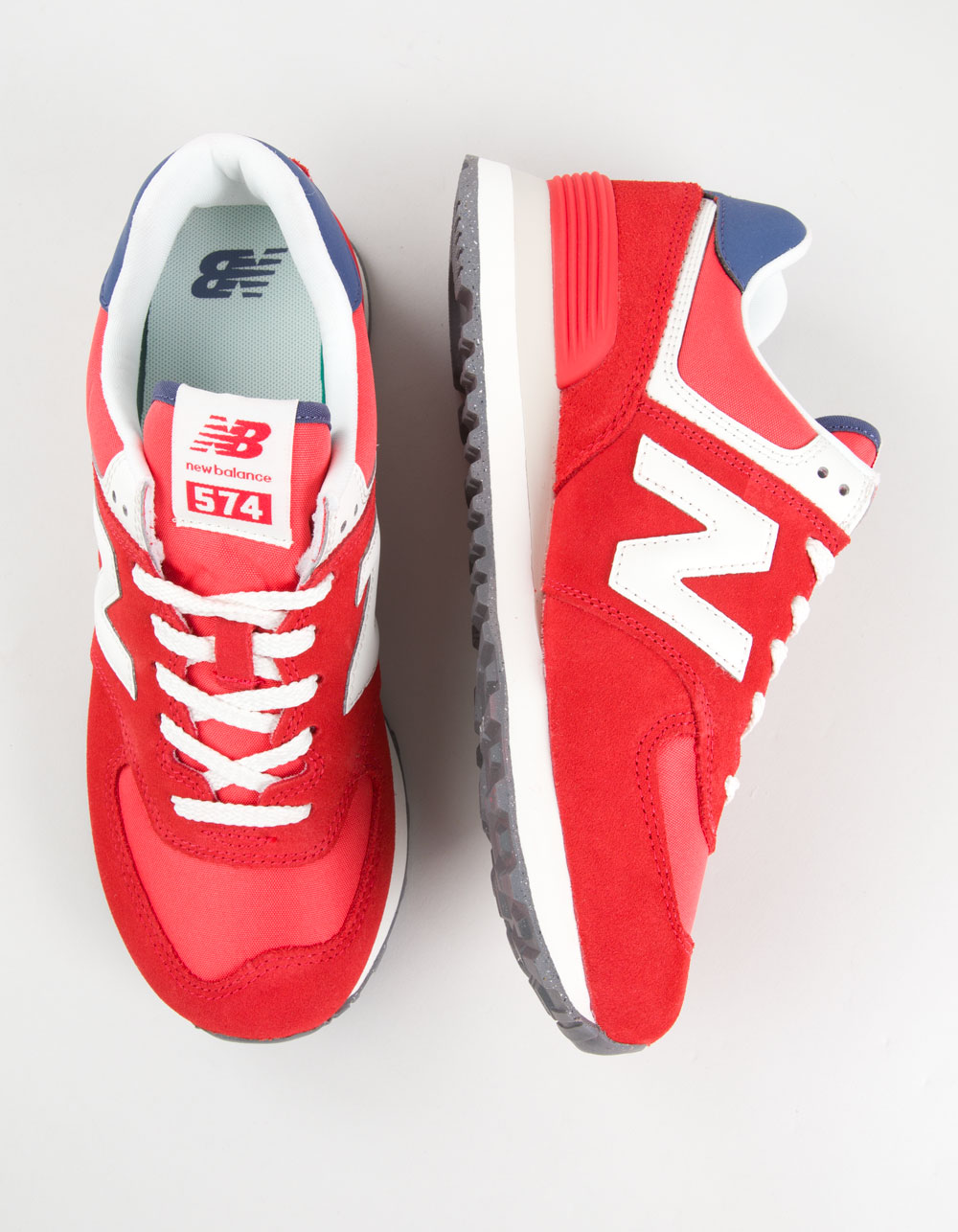 NEW BALANCE 574 Womens Shoes - RED/WHITE