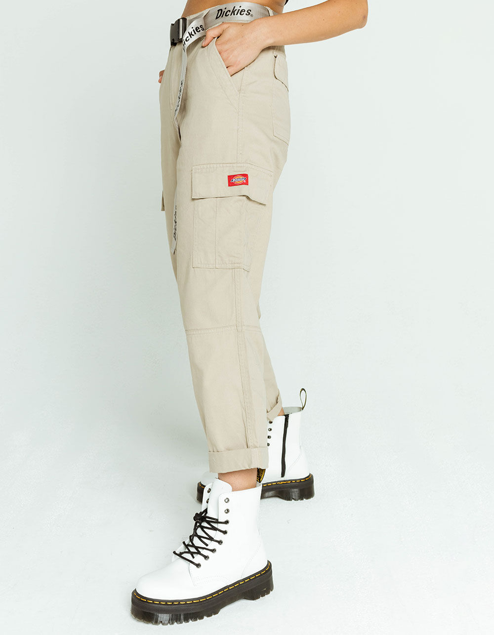 DICKIES Belted Utility Khaki Cargo Pants KHAKI Tillys