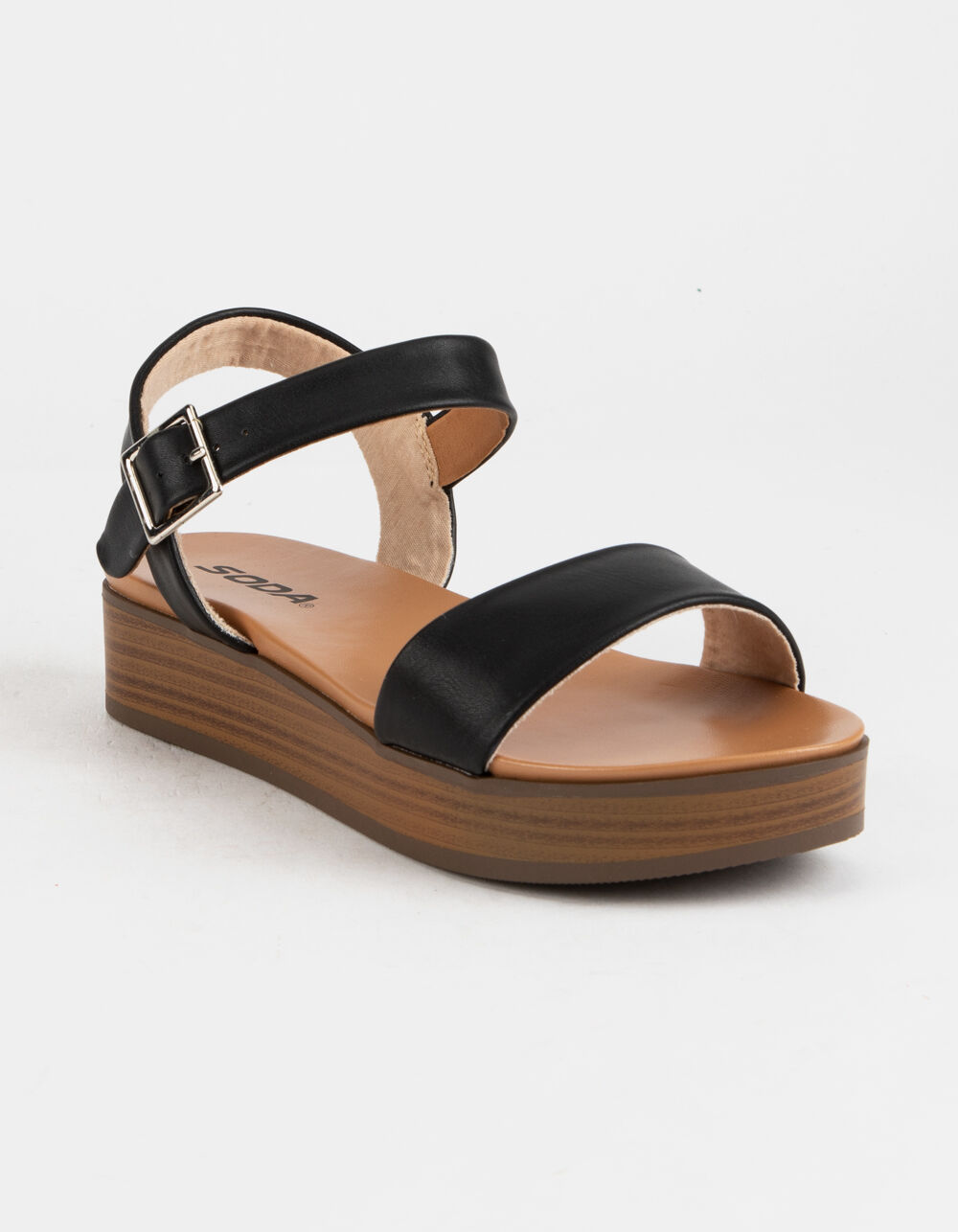 SODA Nebula Platform Black Womens Flatform Sandals - BLACK | Tillys