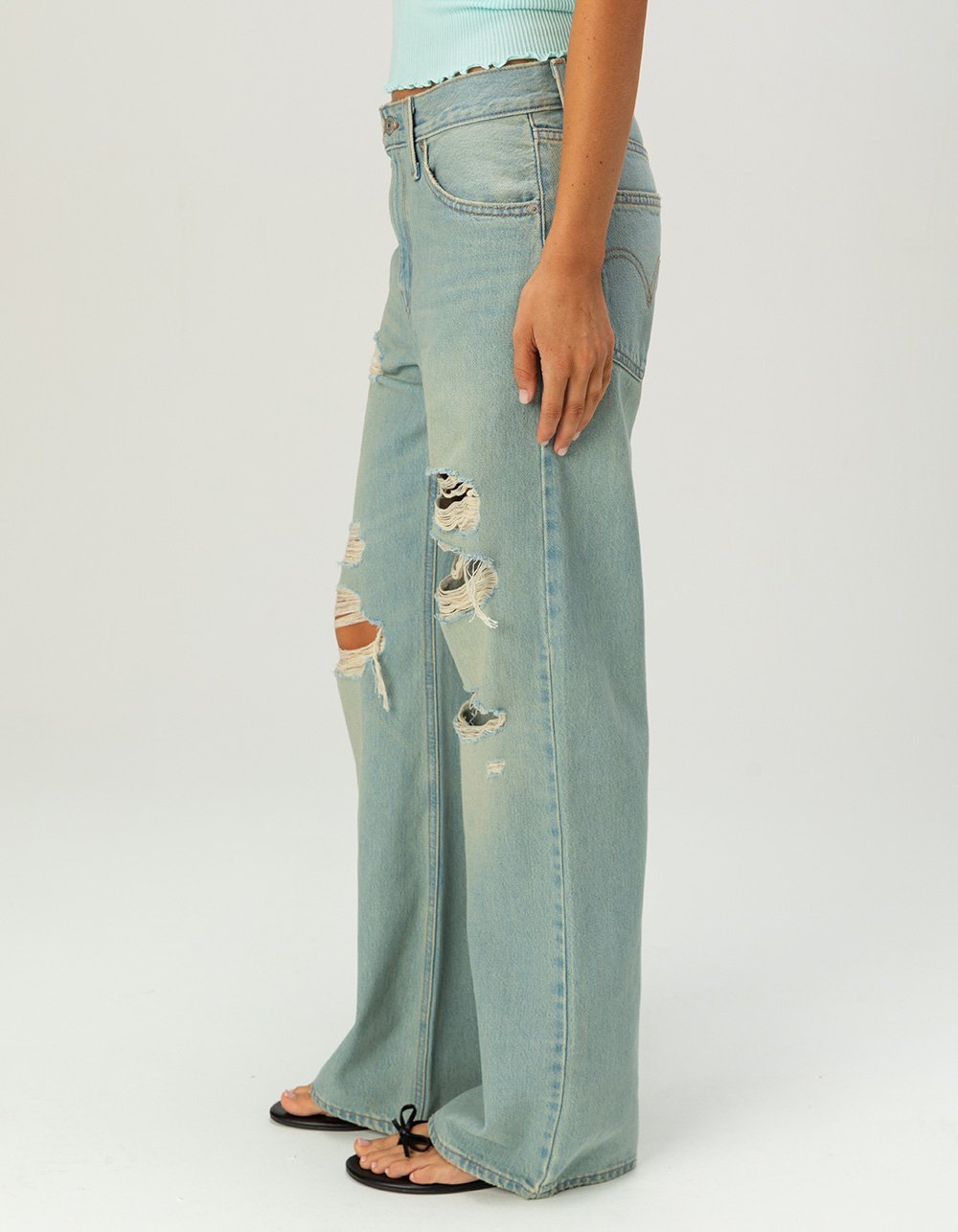 LEVI'S Middy Womens Loose Bootcut Jeans - Que Pasa TINTED DENIM