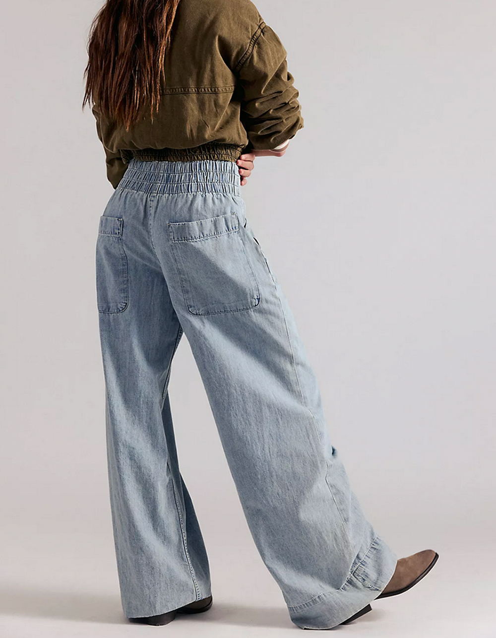 FREE PEOPLE Breezy Womens Pull On Jeans - DENIM