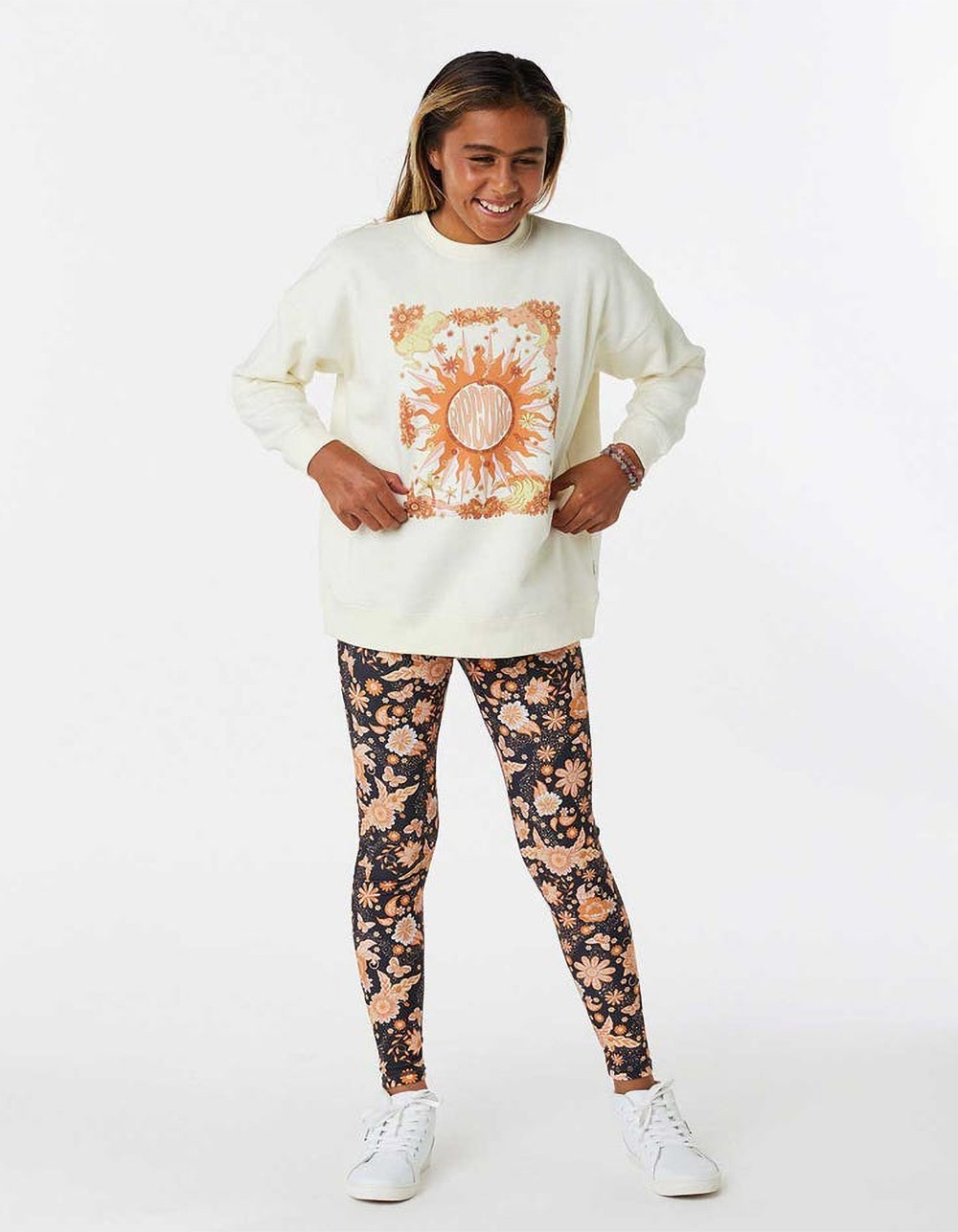 RIP CURL Sun Catcher Girls Crewneck Sweatshirt CREAM Tillys