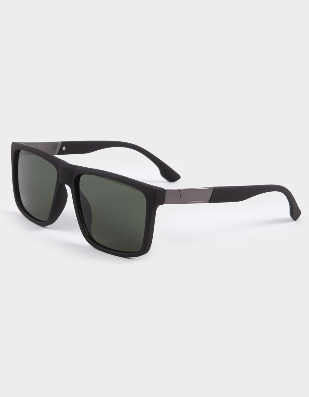 RSQ Square Plastic Flat Top Sunglasses - BLACK