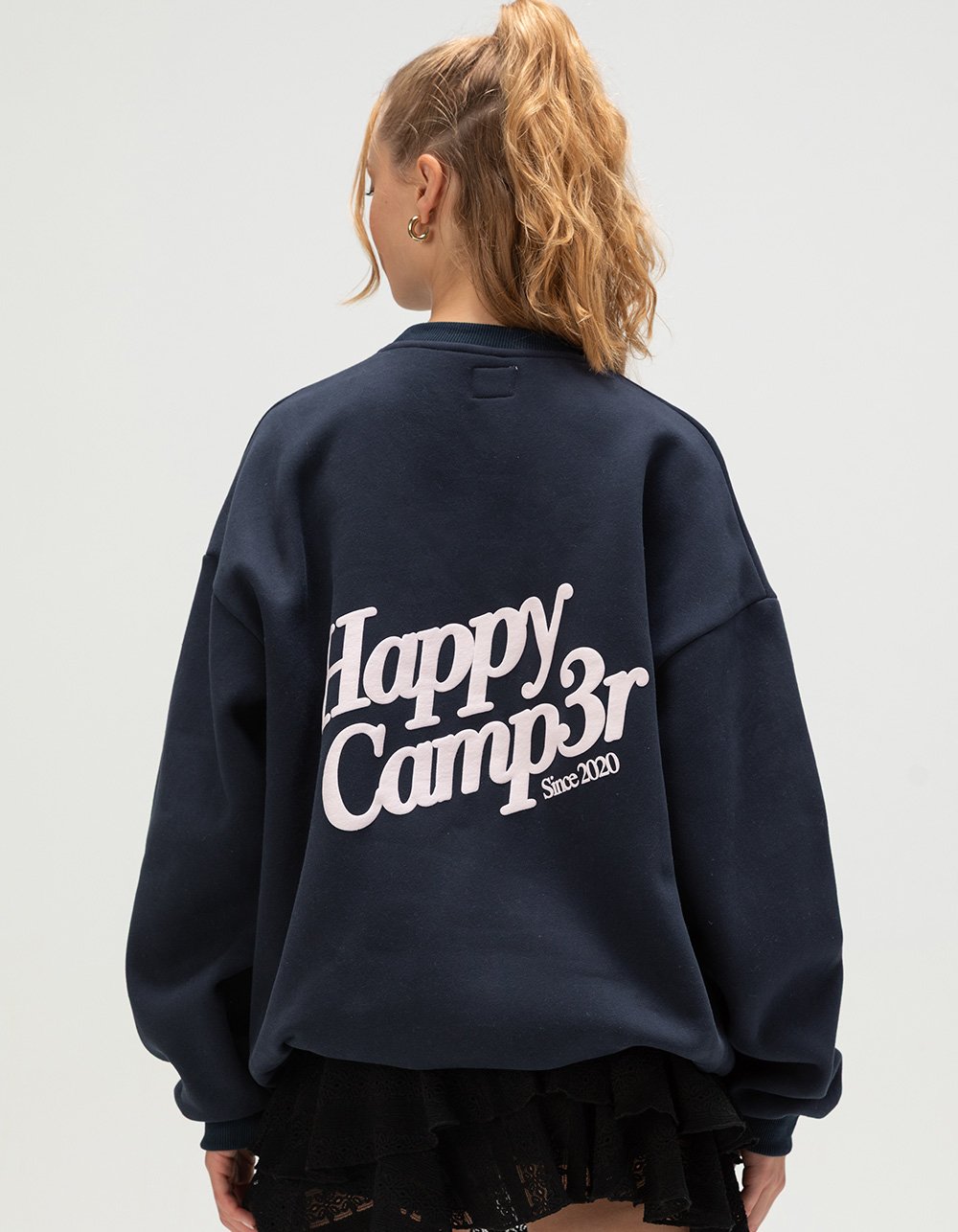 HAPPY CAMP3R Do Not Disturb Womens Crewneck Sweatshirt - NAVY