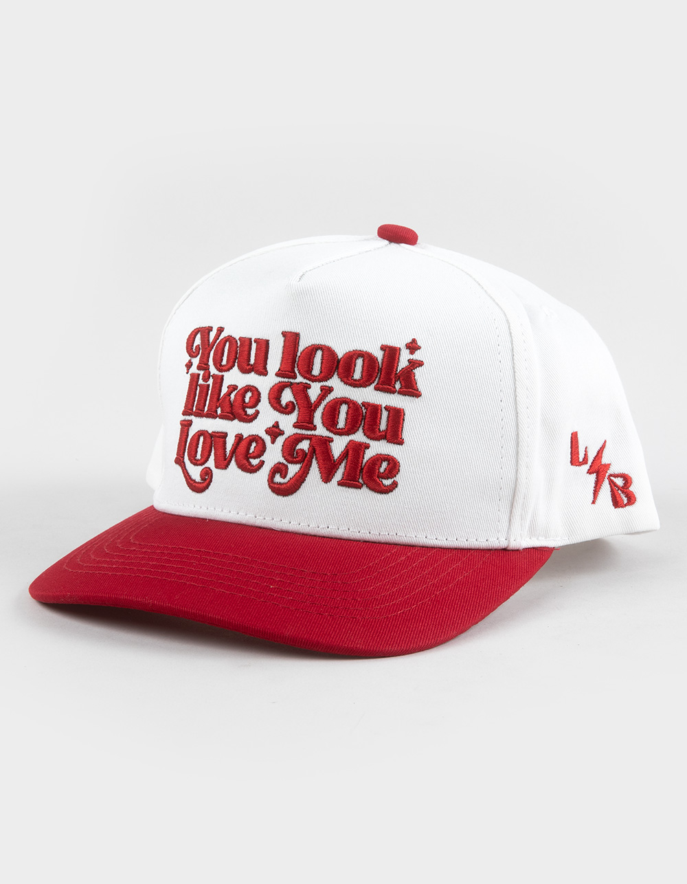 LOCAL BEACH You Look Like You Love Me Womens Snapback Hat - RED/WHITE
