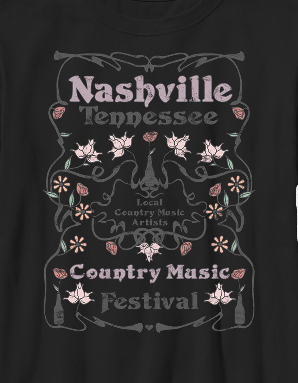 NASHVILLE Country Fest Unisex Kids Tee - BLACK