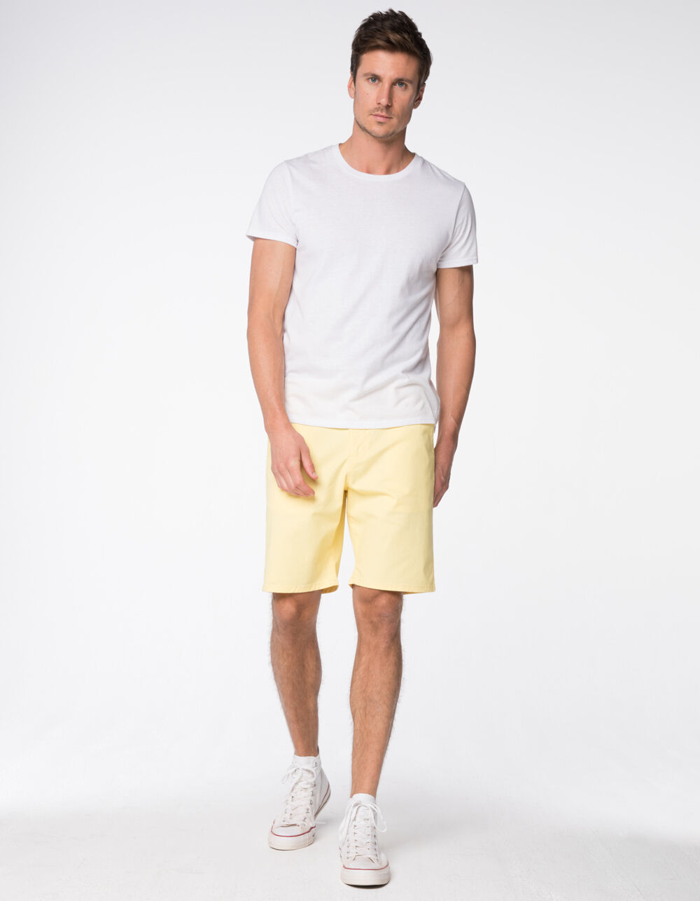 RSQ Mid Length Mens Light Yellow Chino Shorts - LIGHT YELLOW | Tillys