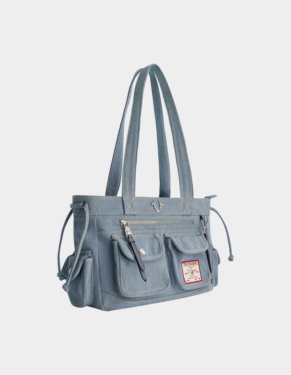 TRUE RELIGION Multi-Pocket Denim Tote Bag - DENIM