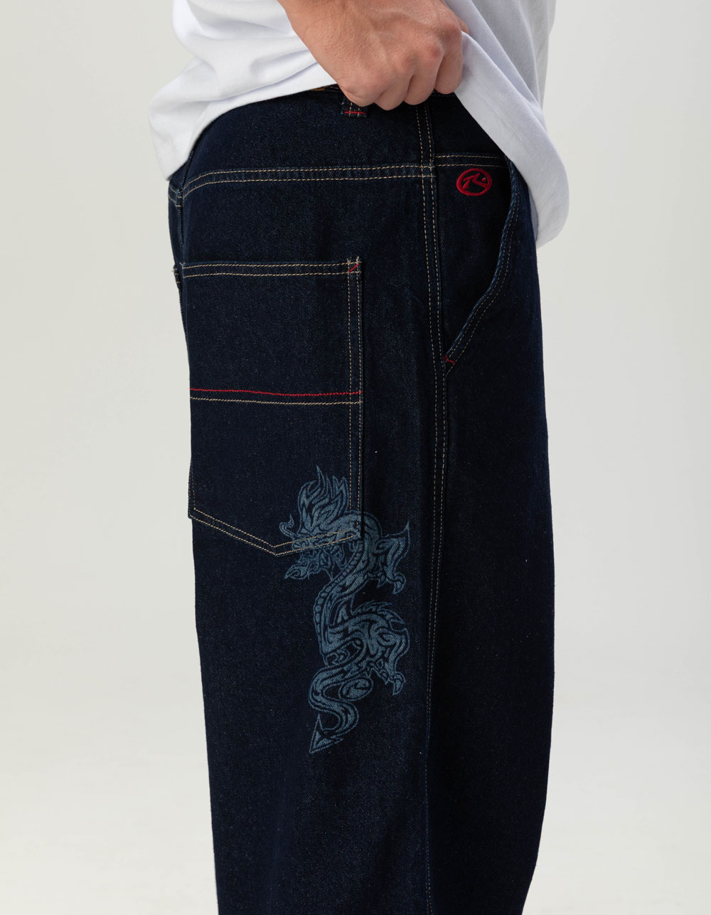 RUSTY Spryo Mens Extra Baggy Jeans - DENIM