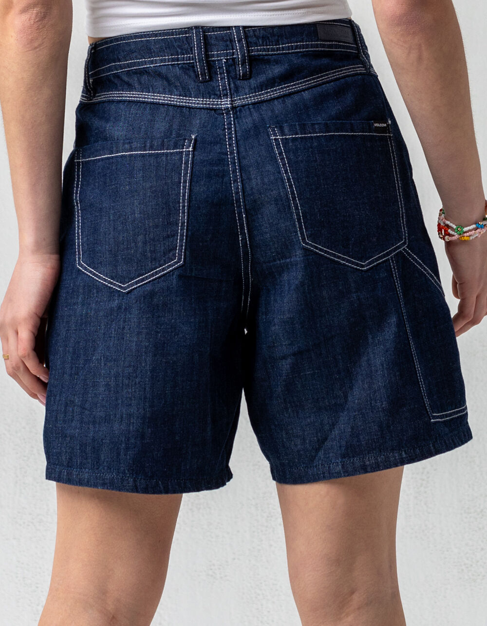 VOLCOM Painterly Womens Denim Shorts - DARK WASH