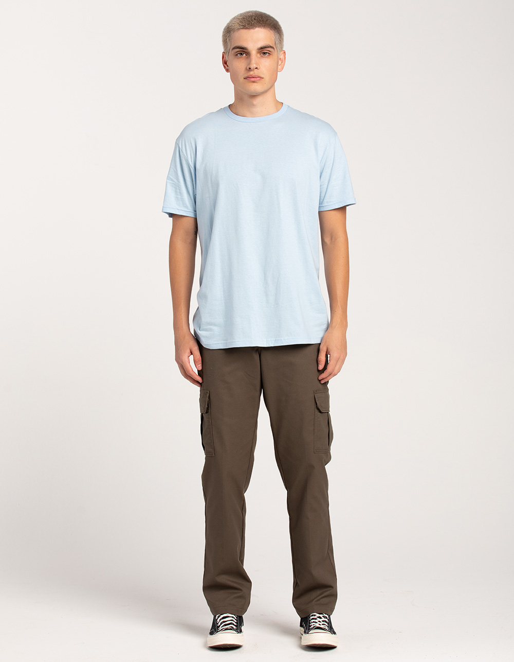 Dickies Straight Flex Twill Pant – Pantalone Donna In Tessuto Elasticizzato – Vita Sagomata, Skinny Dritto, Colore Cachi/Nero Risciacquato, Taglia 58