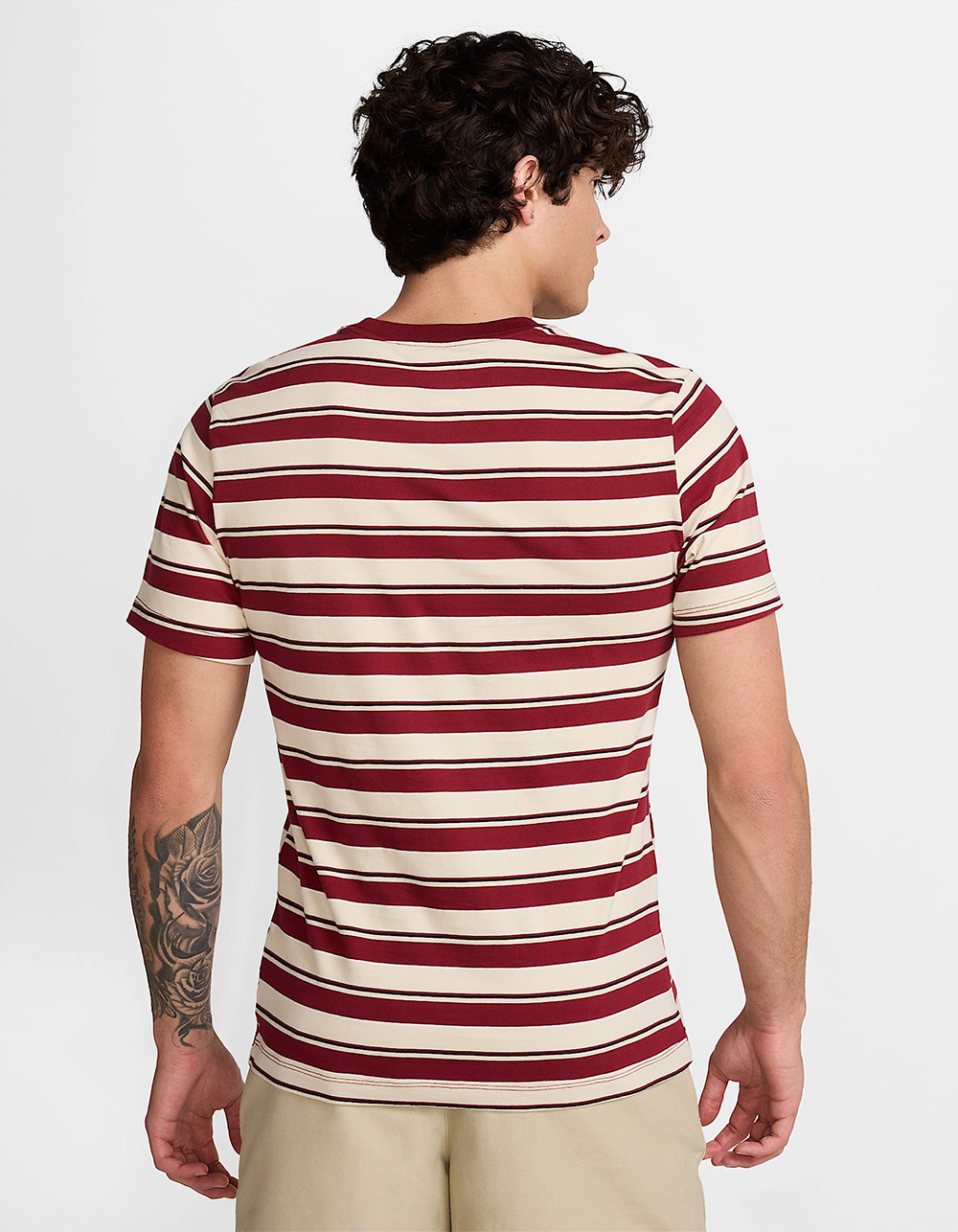 NIKE Club Mens Stripe Tee - MAROON