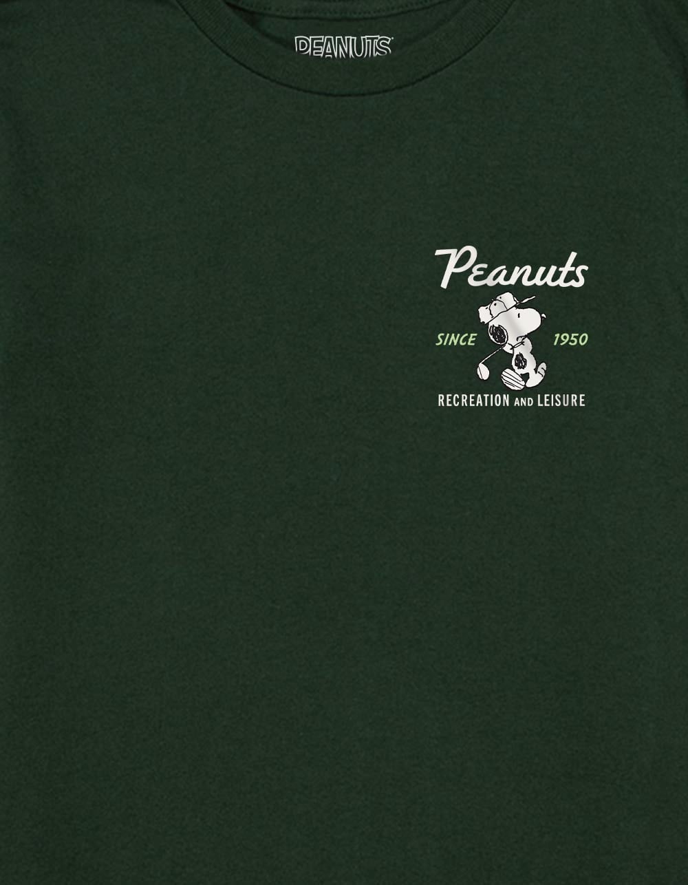 PEANUTS Recreation And Leisure Unisex Kids Tee - FOREST