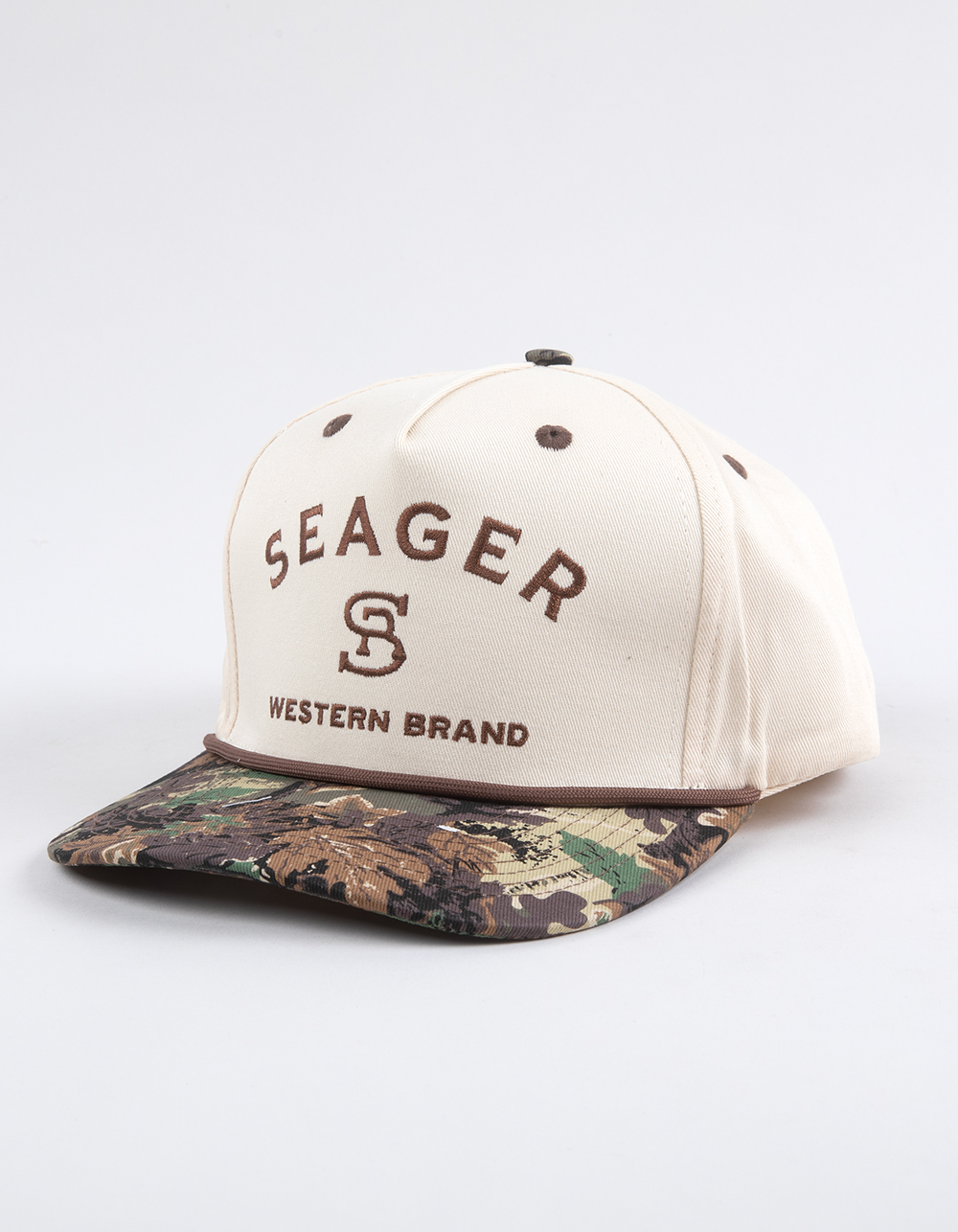 SEAGER Branded Snapback Hat - CAMO GREEN