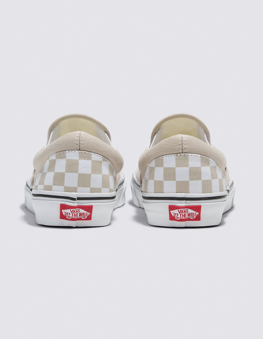 Vans Custom LV reflective Checkered Print Slip On Shoes Tan Size