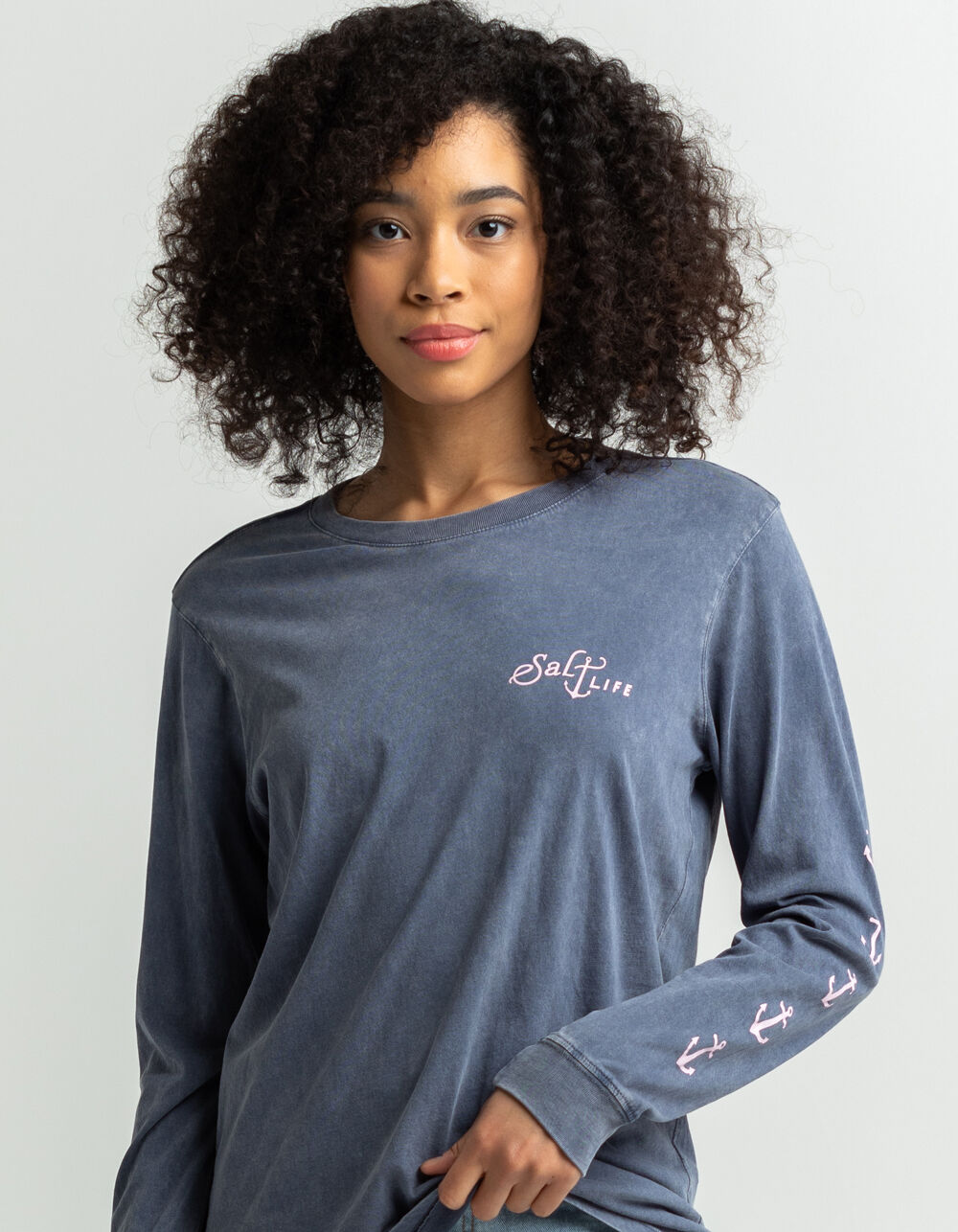 SALT LIFE Salty Anchor Womens Oversized Tee NAVY Tillys