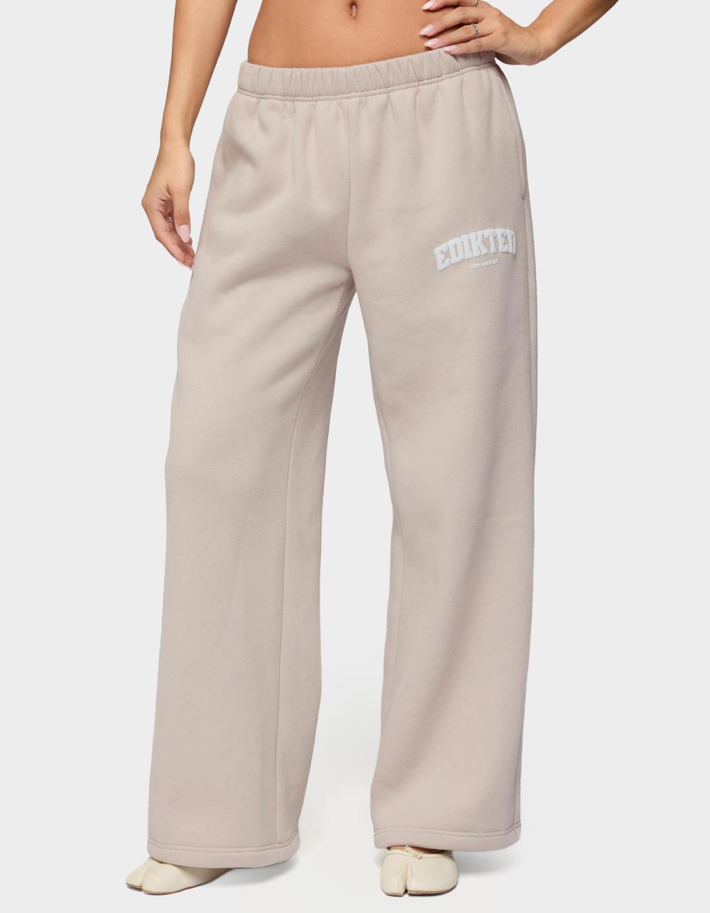 Edikted LA Sweatpants - BEIGE