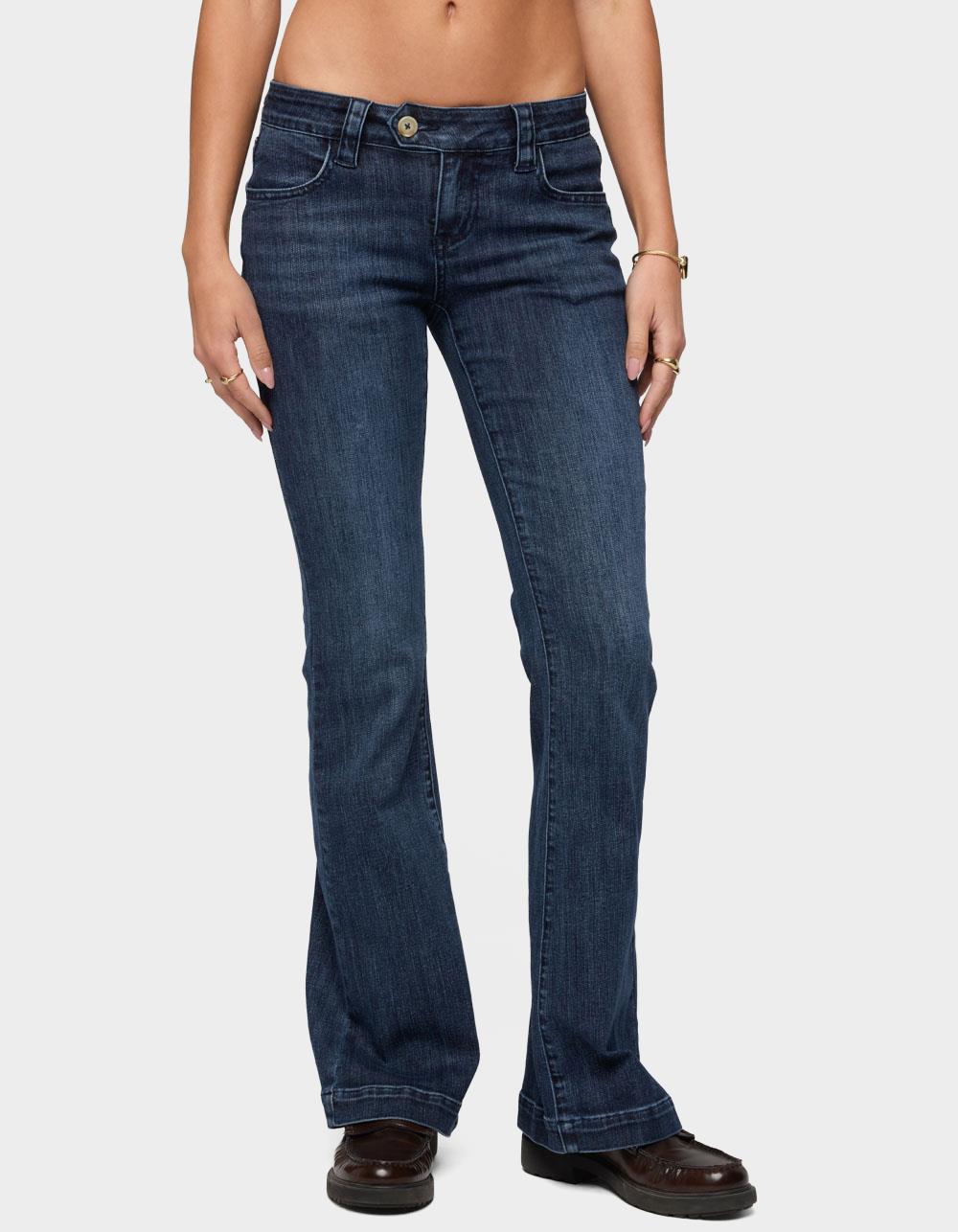 EDIKTED Roccio Low Rise Bootcut Jeans - BLUE