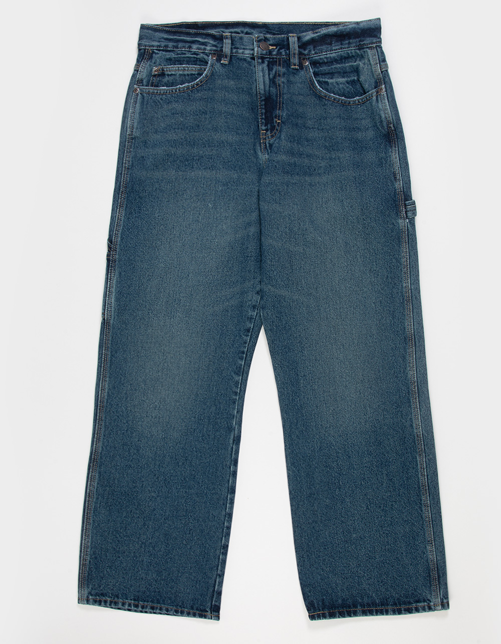 DICKIES Mens Loose Straight Carpenter Jeans - TINTED DENIM