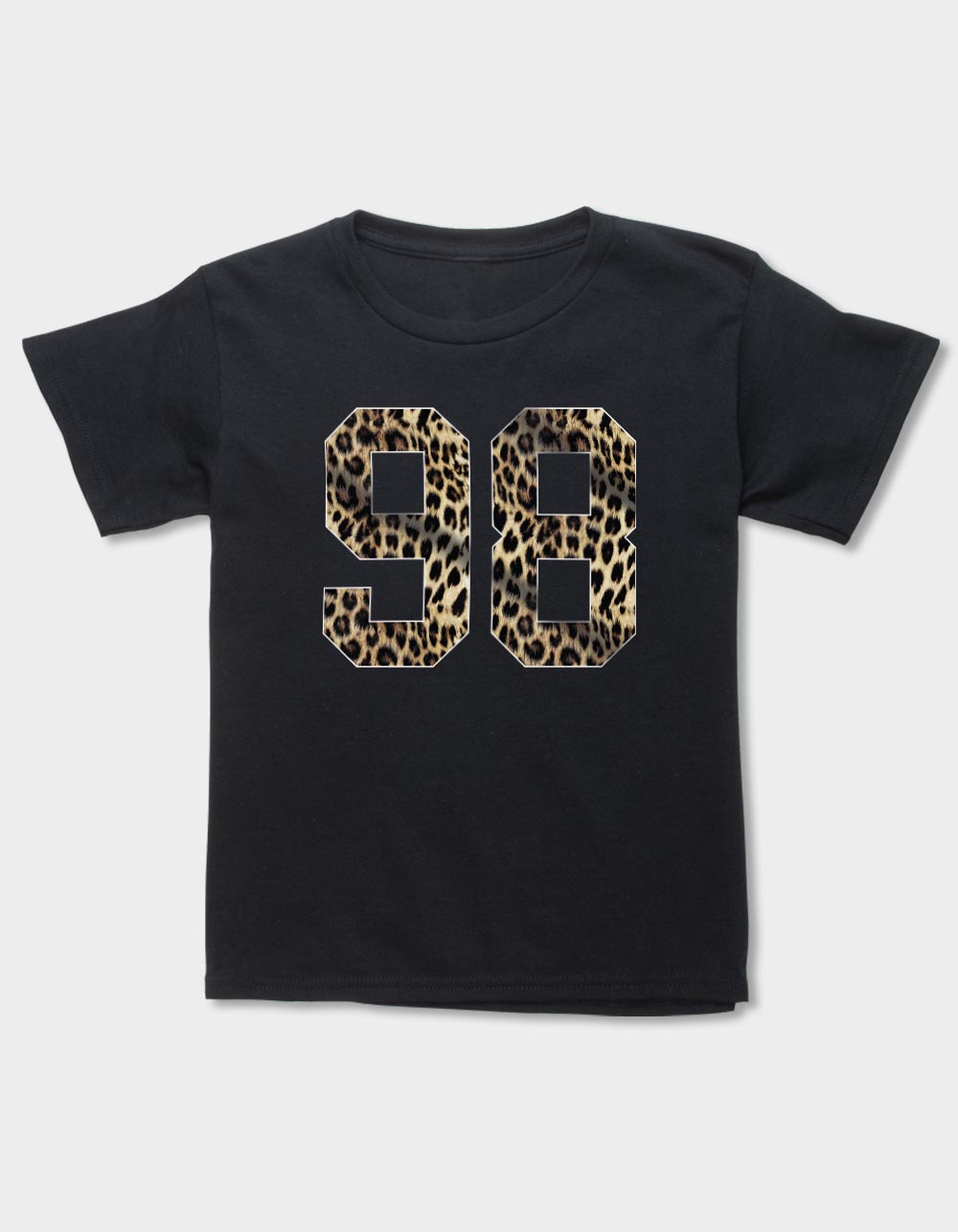 COLLEGIATE 98 Leopard Unisex Kids Tee - BLACK