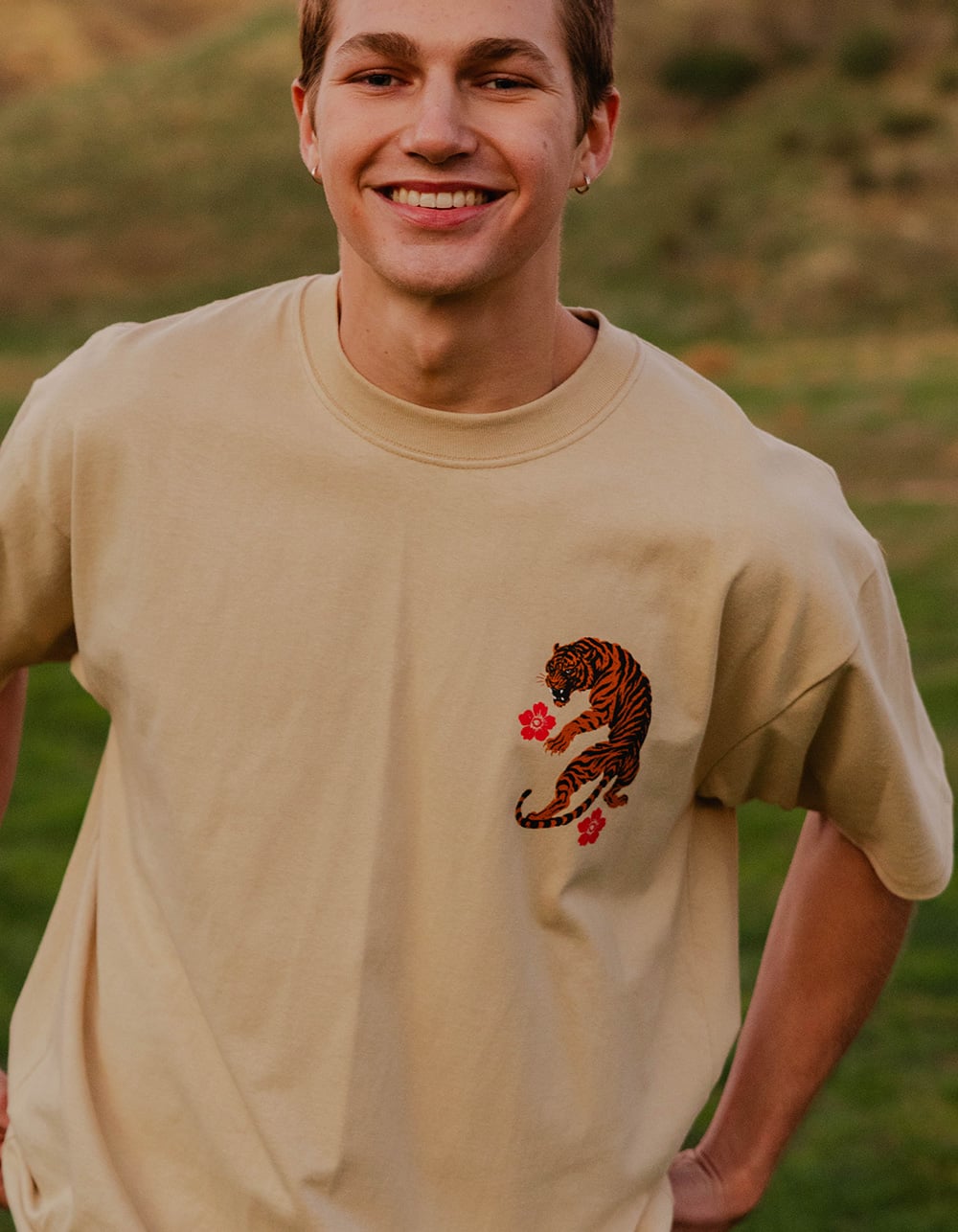 IKIGAI Tiger Mens Tee - SAND