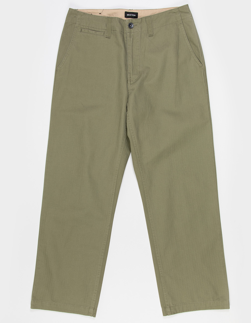 BRIXTON Surplus Herringbone Mens Relaxed Pants - OLIVE