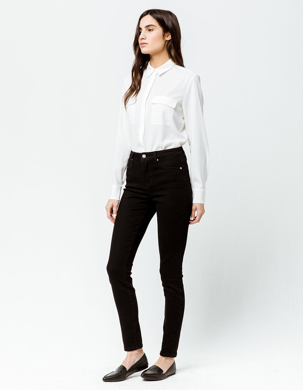 RSQ High Rise Black Womens Skinny Jeans image number 4