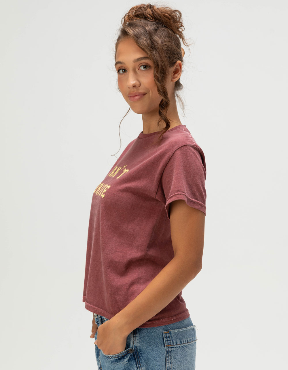 BDG Urban Outfitters Can't Drive Womens Relaxed Tee - FADED BURGUNDY