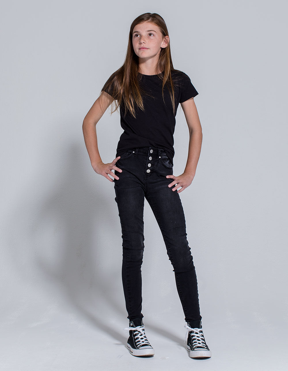 RSQ Manhattan High Rise Exposed Button Girls Skinny Jeans BLACK Tillys RSQ Manhattan High Rise Exposed Button Girls Skinny Jeans BLACK Tillys