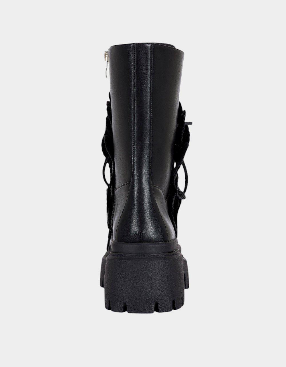 AZALEA WANG Devoir 3D Flower Womens Combat Boots - BLACK