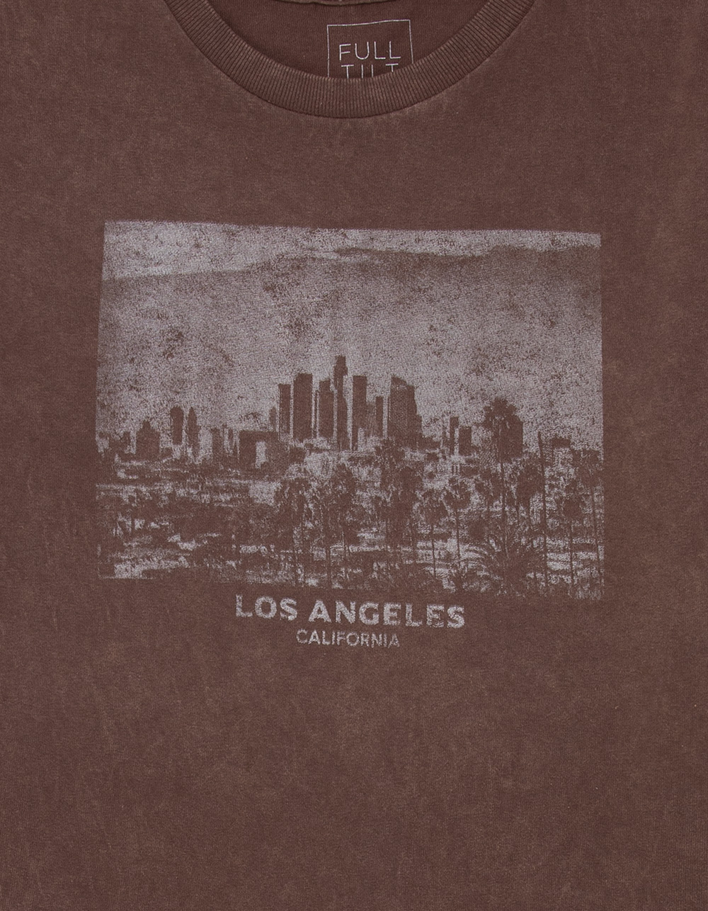 FULL TILT Los Angeles Girls Boyfriend Tee - BROWN