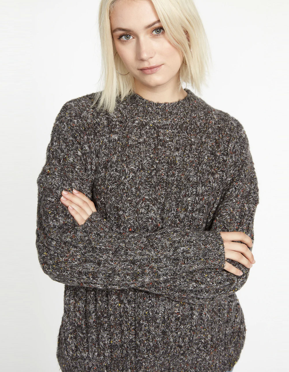 Girl Chat Womens Oversized Sweater BLACK Tillys